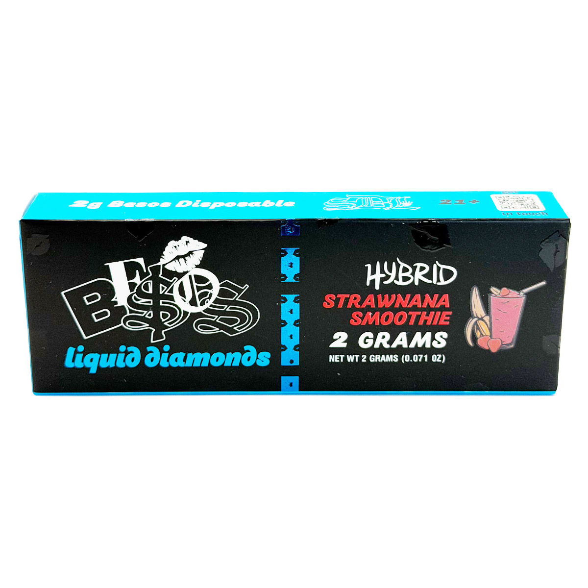 Besos Liquid Diamonds Strawnana Smoothie (Hybrid) 2 Grams (2g) Disposable Vape