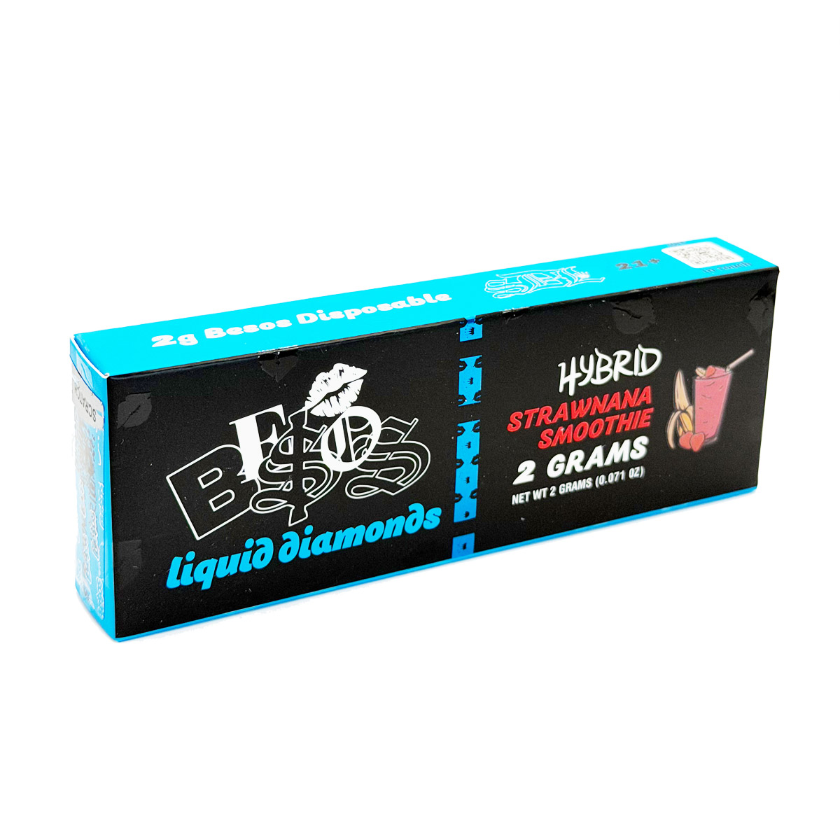 Besos Liquid Diamonds Strawnana Smoothie (Hybrid) 2 Grams (2g) Disposable Vape