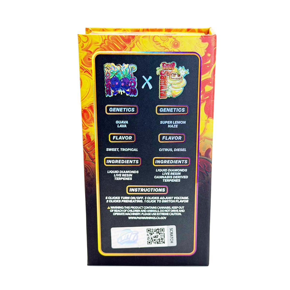 UniPuff Duos Guava Sugar (Sativa) / Sour Samurai (Sativa) 2 Grams (2g) Disposable Vape