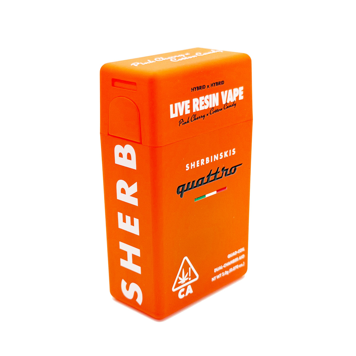 Sherbinskis Quattro Live Resin Pink Cherry (Hybrid) / Cotton Candy (Hybrid) 2 Grams (2g) Disposable Vape