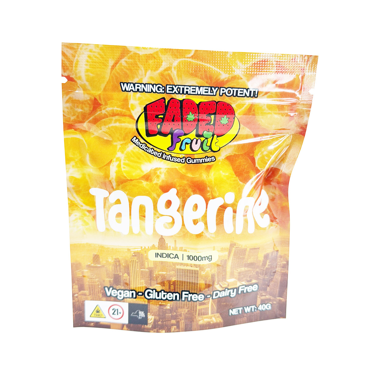 Faded Fruit Medicated Infused Tangerine (Indica) 1000mg Edible Gummies