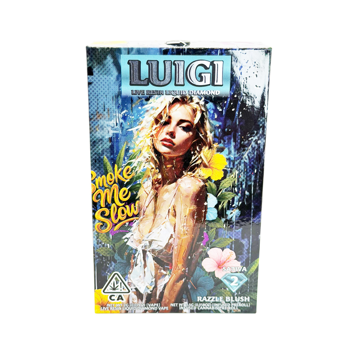 Luigi Live Resin Liquid Diamond Bundle Razzle Blush (Sativa) 2 Grams (2g) Disposable Vape