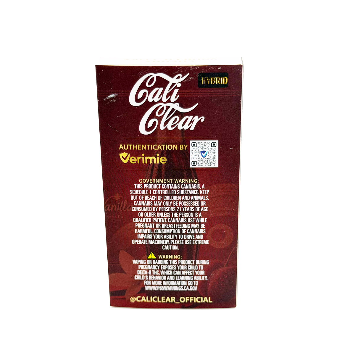 Cali Clear Liquid Diamonds Cherry Vanilla Coke (Hybrid) 2 Grams (2g) Disposable Vape