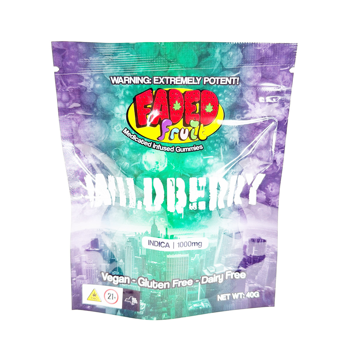 Faded Fruit Medicated Infused Wildberry (Indica) 1000mg Edible Gummies
