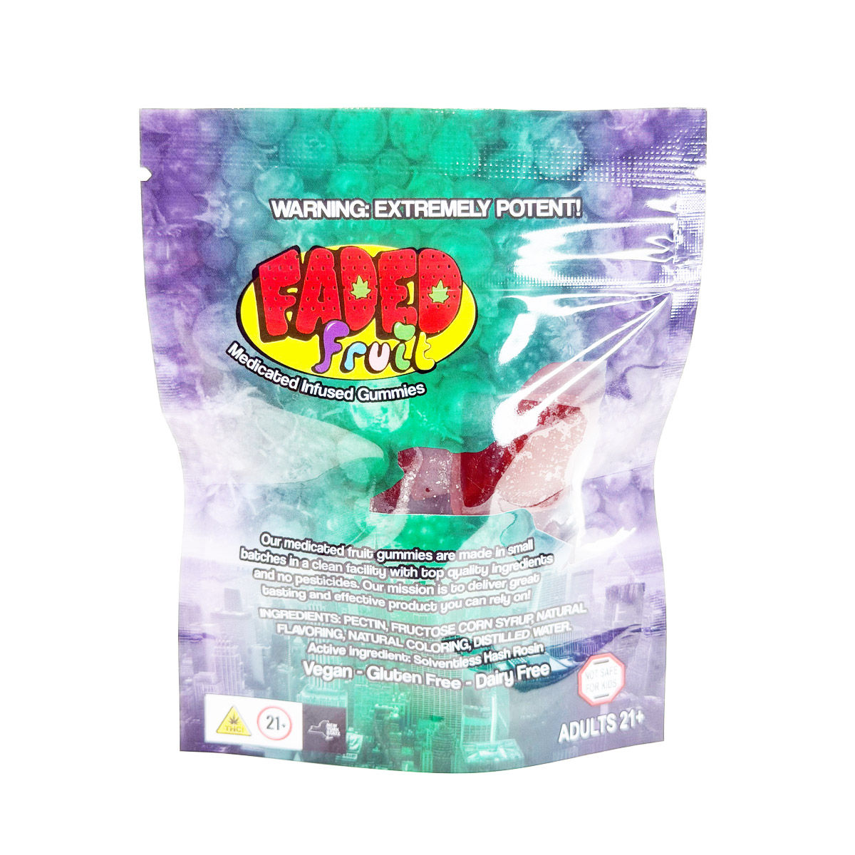 Faded Fruit Medicated Infused Wildberry (Indica) 1000mg Edible Gummies