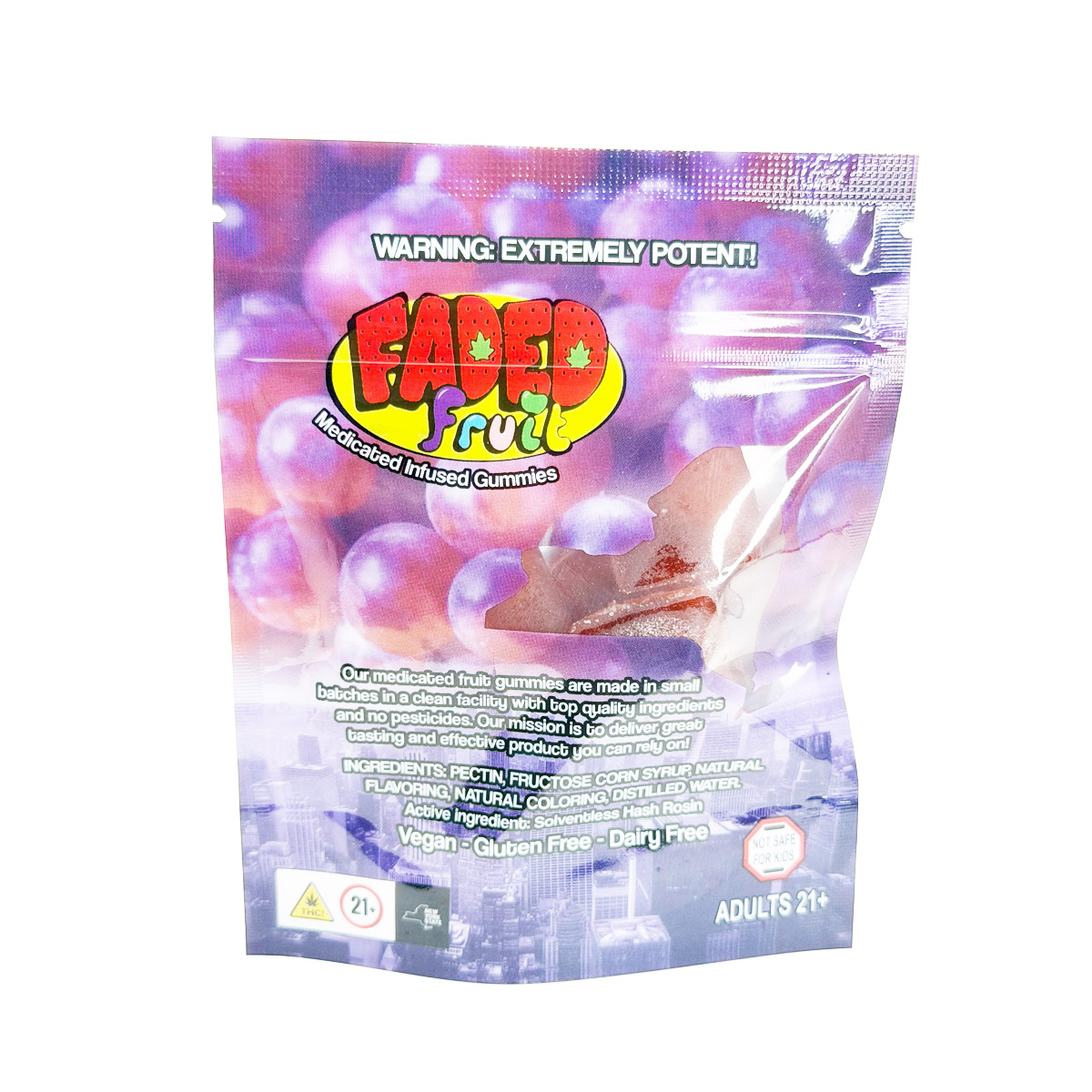 Faded Fruit Medicated Infused Grape Ape (Indica) 1000mg Edible Gummies