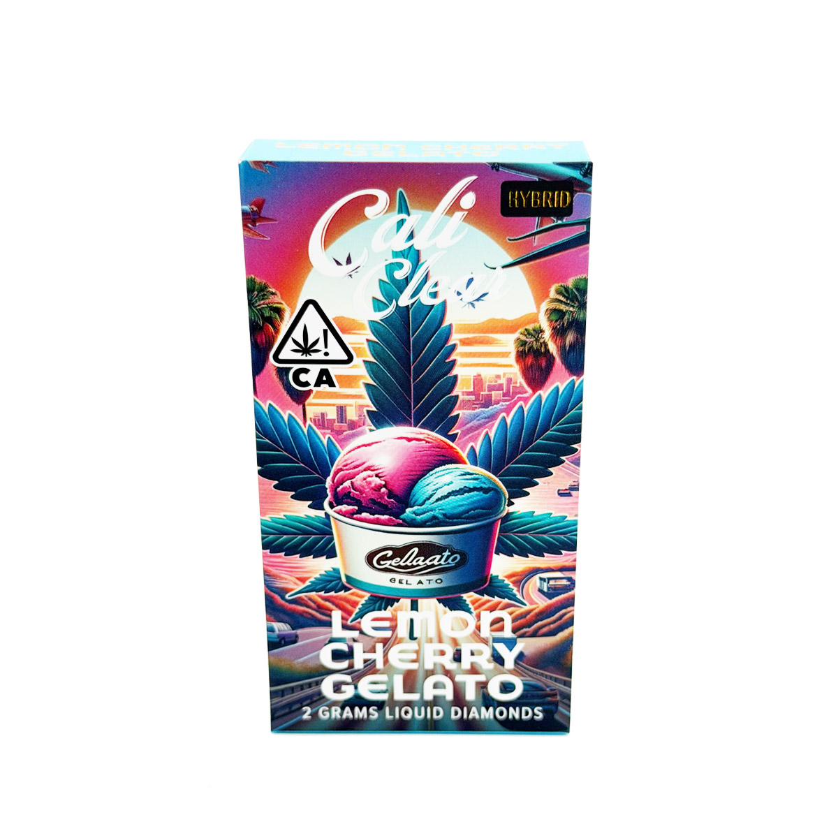 Cali Clear Liquid Diamonds Lemon Cherry Gelato (Hybrid) 2 Grams (2g) Disposable Vape