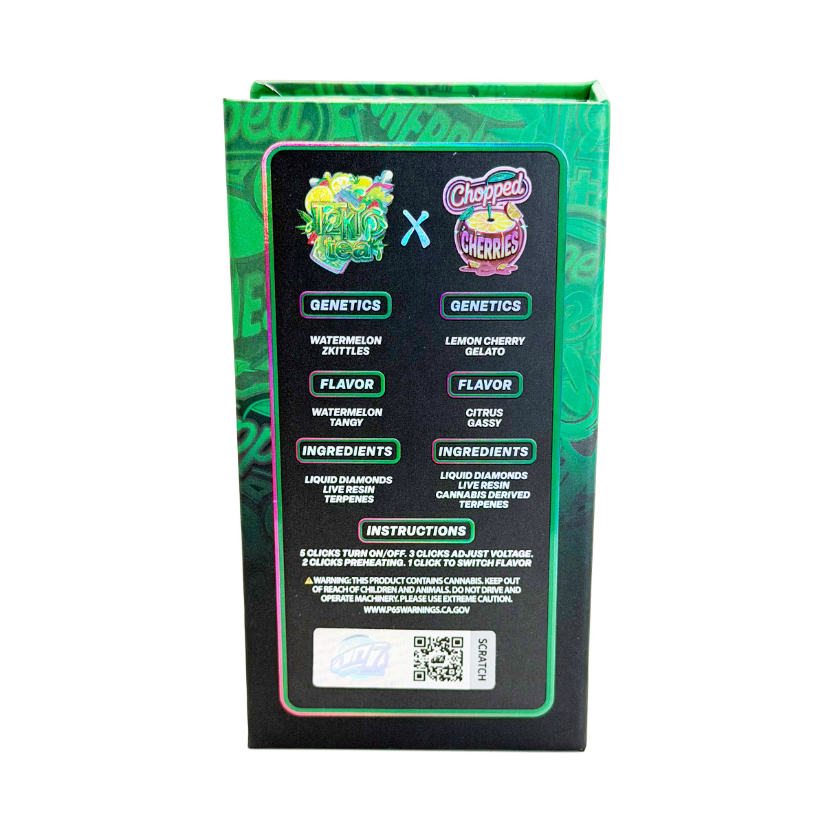 UniPuff Duos Tokyo Tea (Sativa) / Chopped Cherries (Hybrid) 2 Grams (2g) Disposable Vape