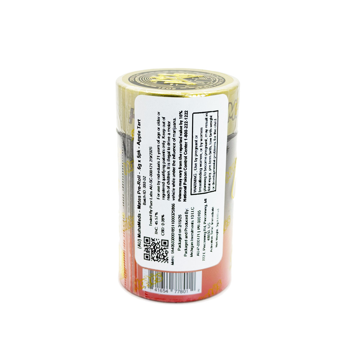 Muha Meds Mates Apple Tart (Hybrid) 6 Grams (6g) Infused Pre-Rolls (5-Pack)