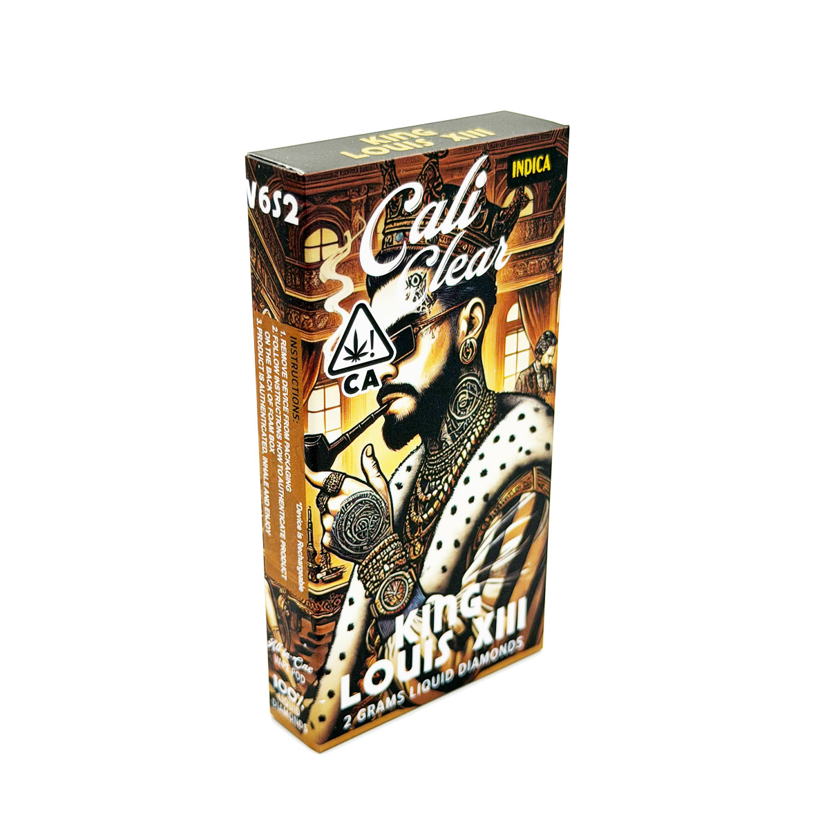 Cali Clear Liquid Diamonds King Louis XIII (Indica) 2 Grams (2g) Disposable Vape