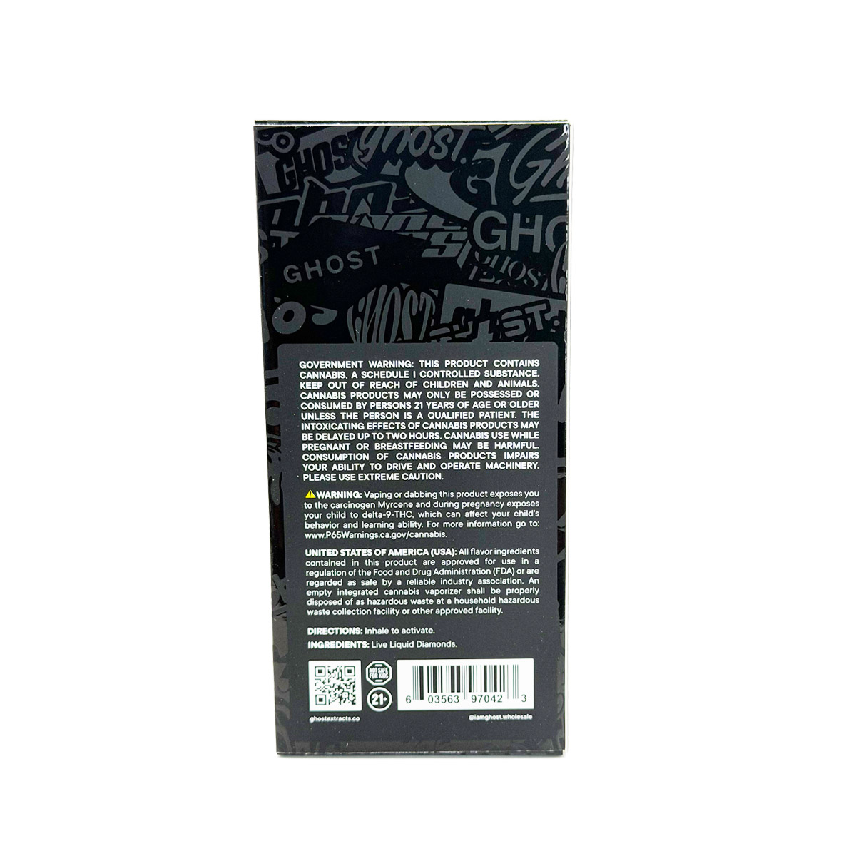 Ghost Live Liquid Diamonds All-in-One Midnight Mirage (Indica) 2 Grams (2g) Disposable Vape