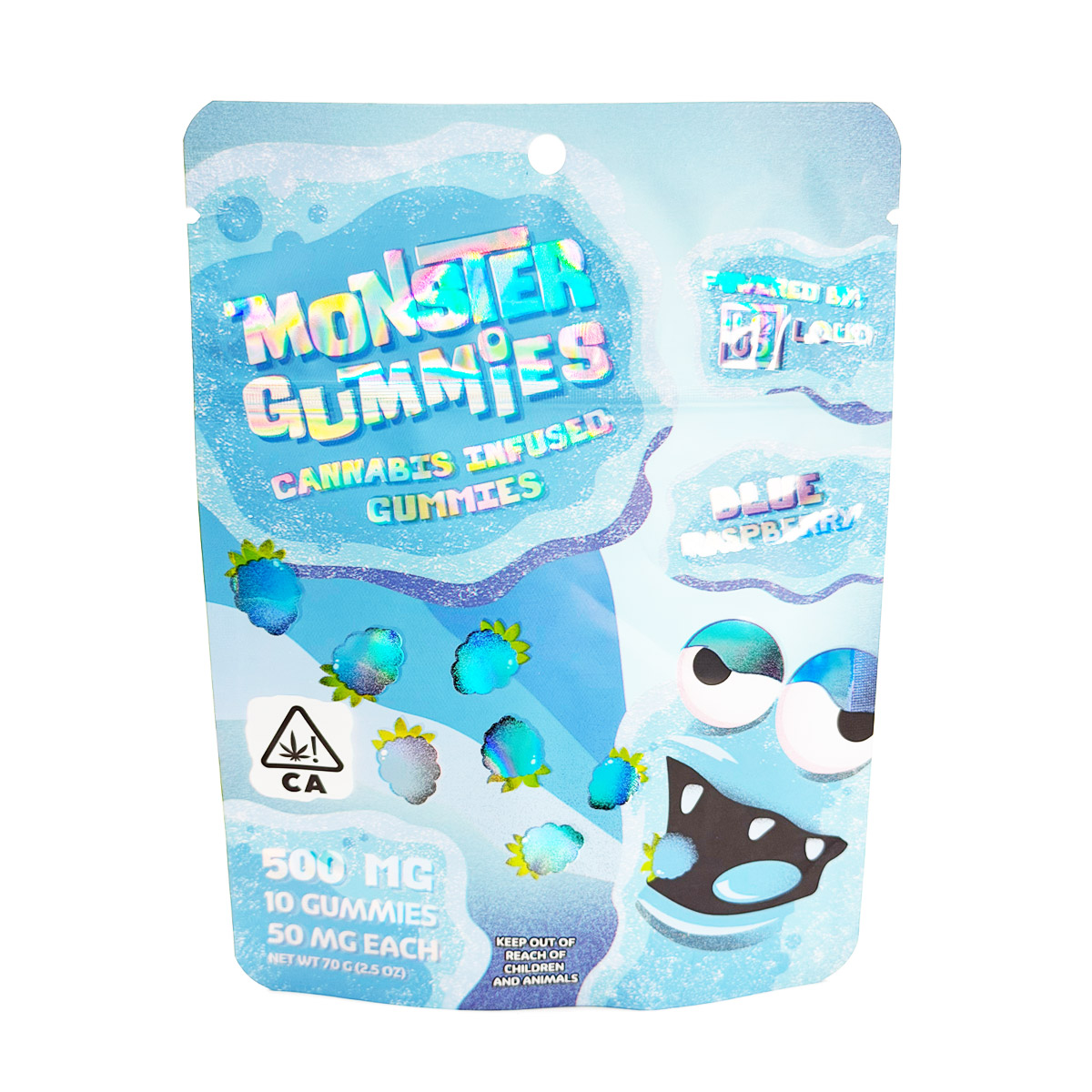 Loud Brandz Monster Cannabis Infused Blue Raspberry 500mg (10x50mg) Edible Gummies
