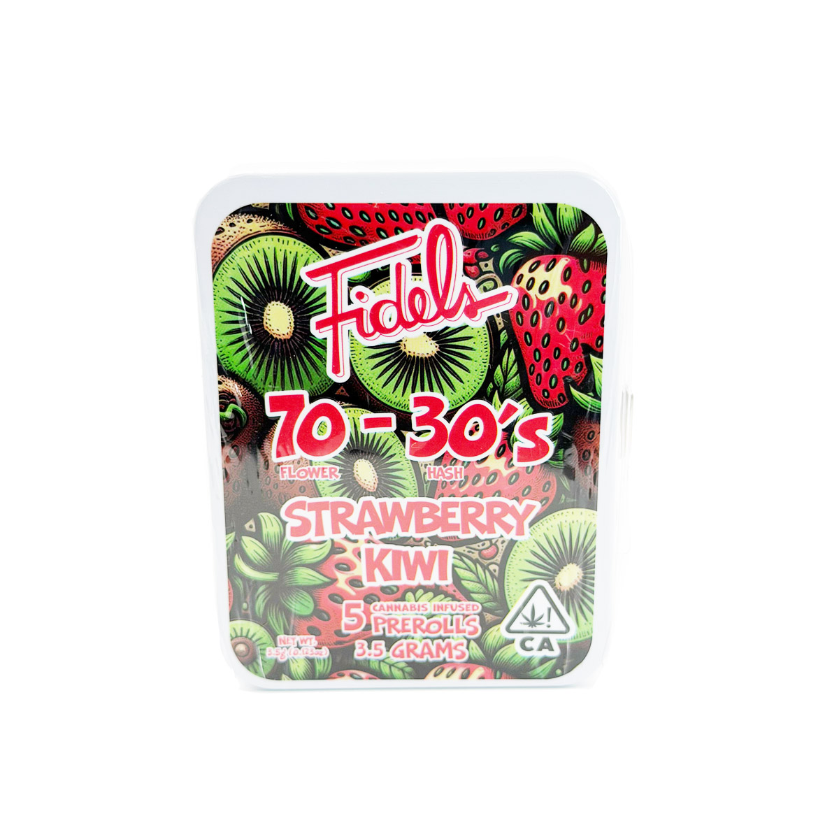 Fidel 70/30s Flower Hash Strawberry Kiwi 3.5 Grams (3.5g) Cannabis Infused Pre-Rolls (5-Pack)