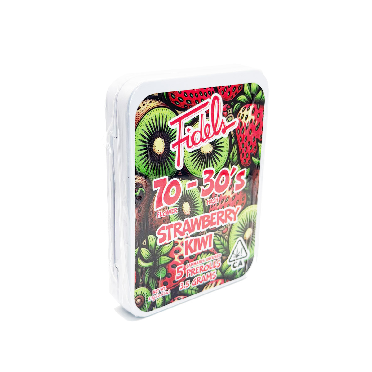 Fidel 70/30s Flower Hash Strawberry Kiwi 3.5 Grams (3.5g) Cannabis Infused Pre-Rolls (5-Pack)