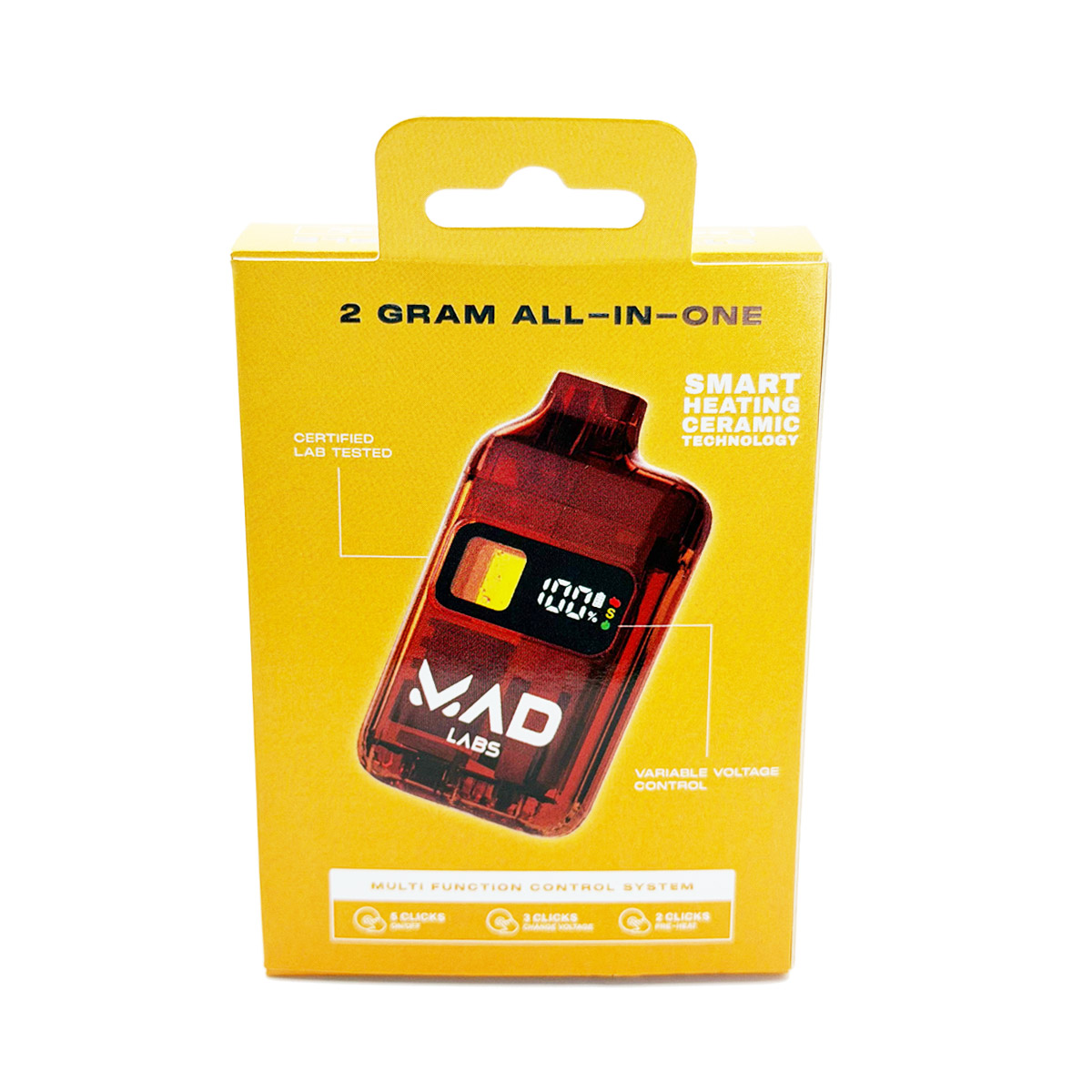 Mad Labs All In One Cannabis Sticky Pineapple (Sativa) 2 Grams (2g) Disposable Vape
