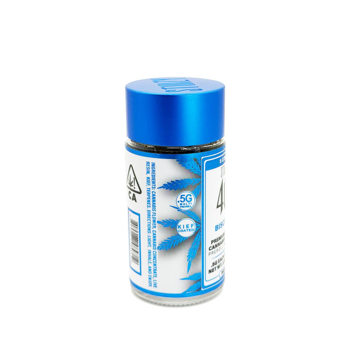 STIIIZY 40s Biscotti (Indica) 2.5 Grams (2.5g) Cannabis Infused Pre-Rolls (5-Pack)