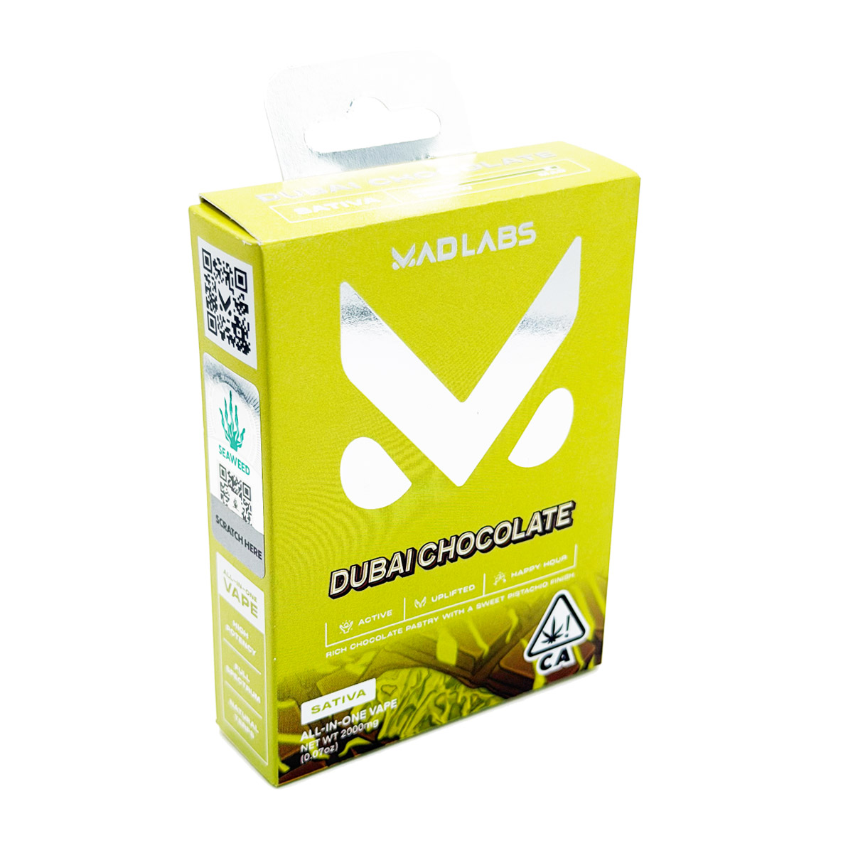 Mad Labs All In One Cannabis Dubai Chocolate (Sativa) 2 Grams (2g) Disposable Vape