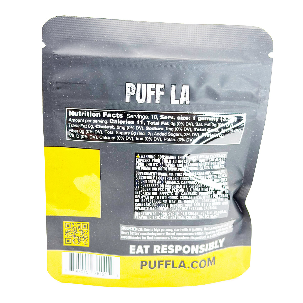 Puff LA Hash Rosin Tropical Passionfruit (Sativa) 1000mg (10x100mg) Edible Gummies