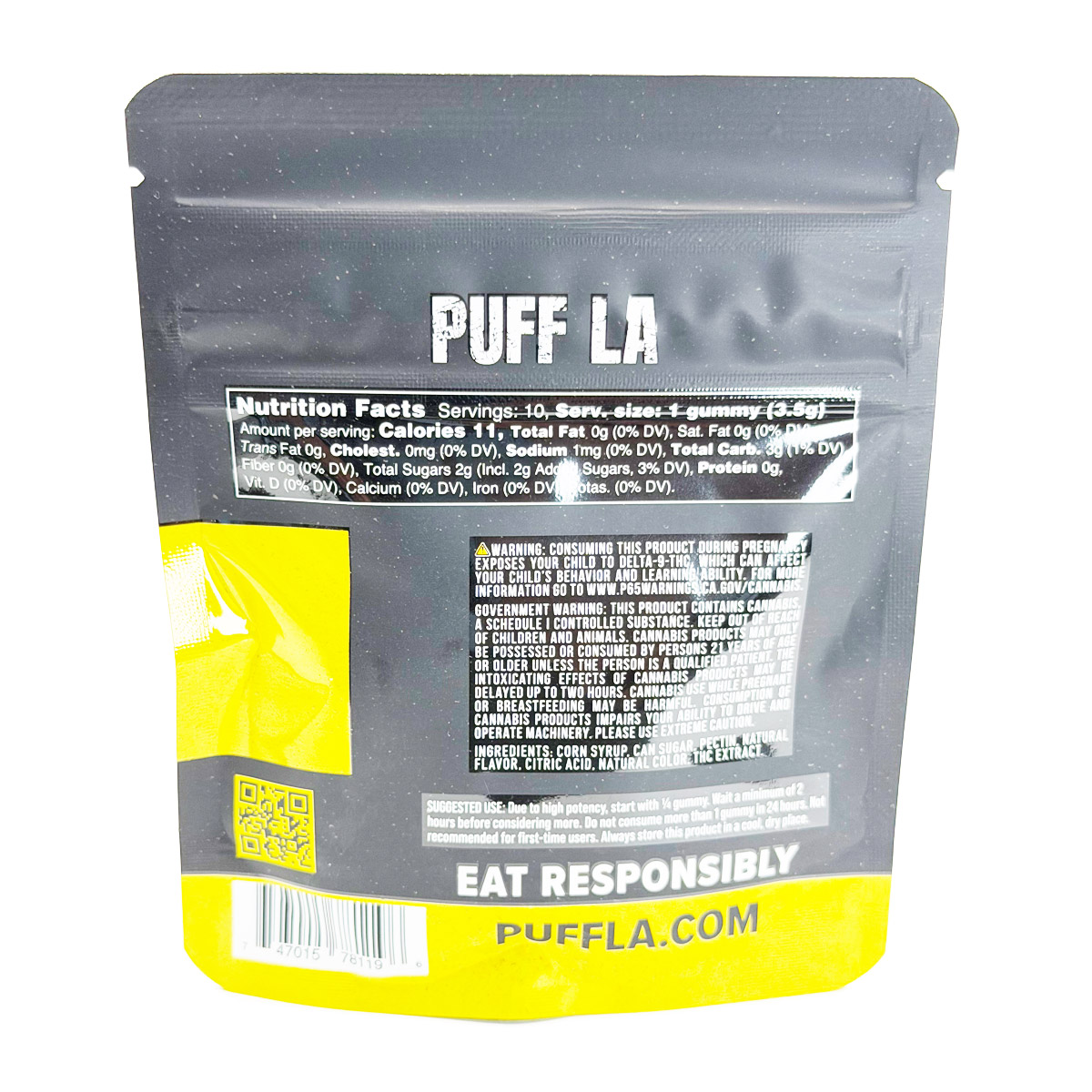 Puff LA Hash Rosin Pineapple Express (Hybrid) 1000mg (10x100mg) Edible Gummies