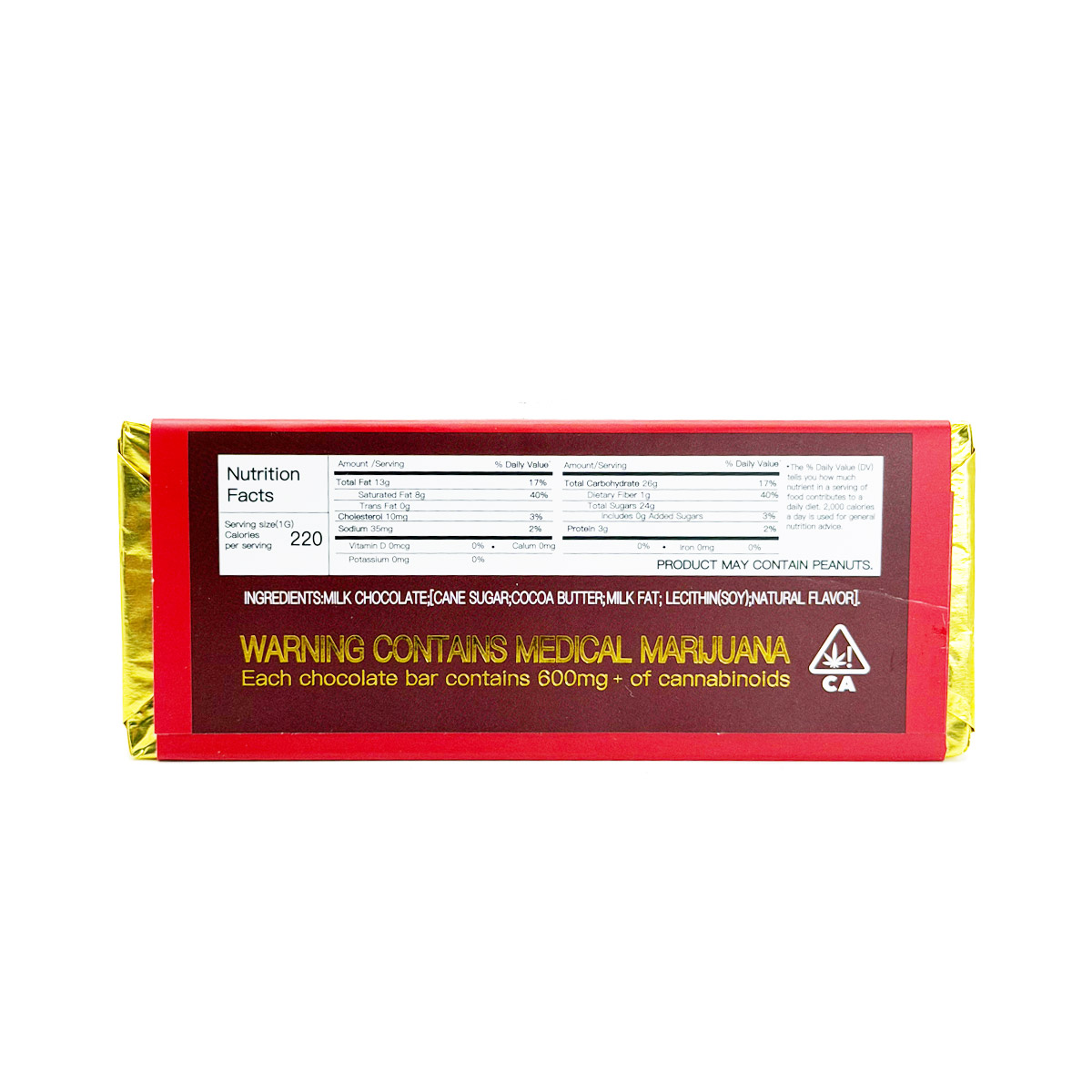 Wonka Bar Cannabis Infused Peanut Butter Crunch 6000mg Edible Chocolate Bar