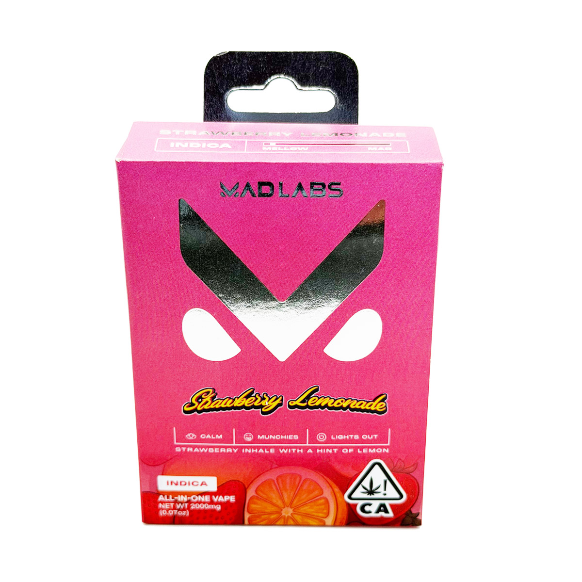 Mad Labs All In One Cannabis Strawberry Lemonade (Indica) 2 Grams (2g) Disposable Vape