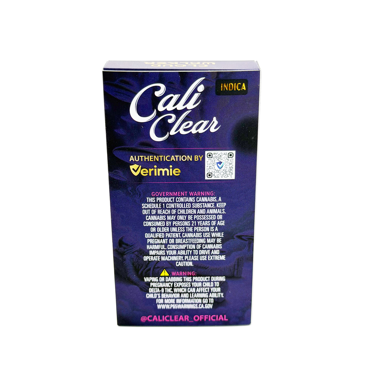 Cali Clear Liquid Diamonds Cloud Walker (Indica) 2 Grams (2g) Disposable Vape