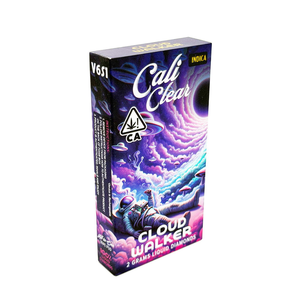 Cali Clear Liquid Diamonds Cloud Walker (Indica) 2 Grams (2g) Disposable Vape