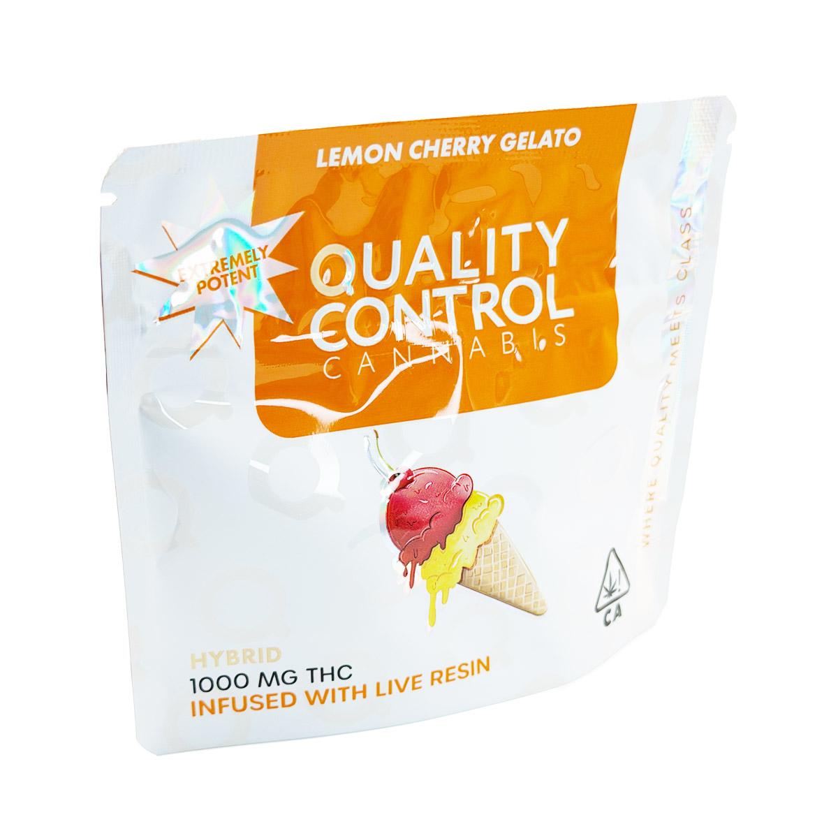 Quality Control Cannabis Live Resin Infused Lemon Cherry Gelato (Hybrid) 1000mg (10x100mg) Edible Gummies