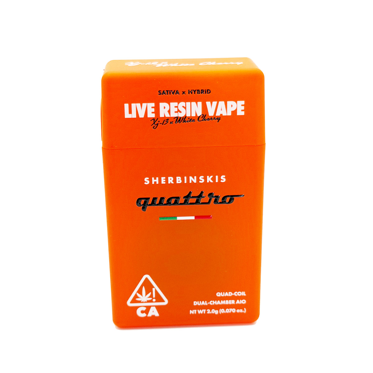 Sherbinskis Quattro Live Resin XJ-13 (Sativa) / White Cherry (Hybrid) 2 Grams (2g) Disposable Vape