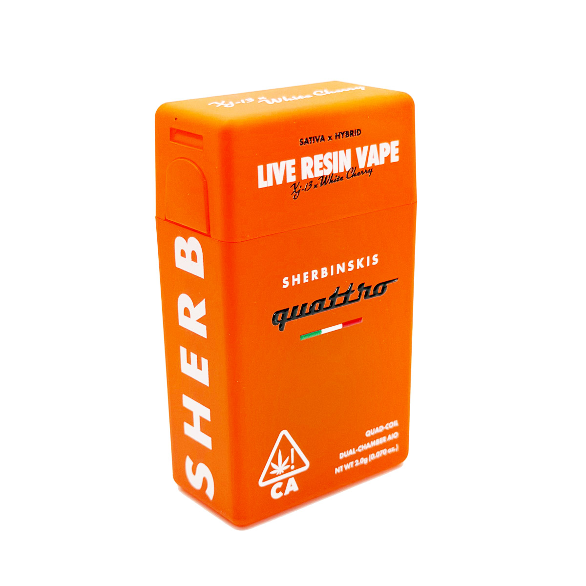 Sherbinskis Quattro Live Resin XJ-13 (Sativa) / White Cherry (Hybrid) 2 Grams (2g) Disposable Vape
