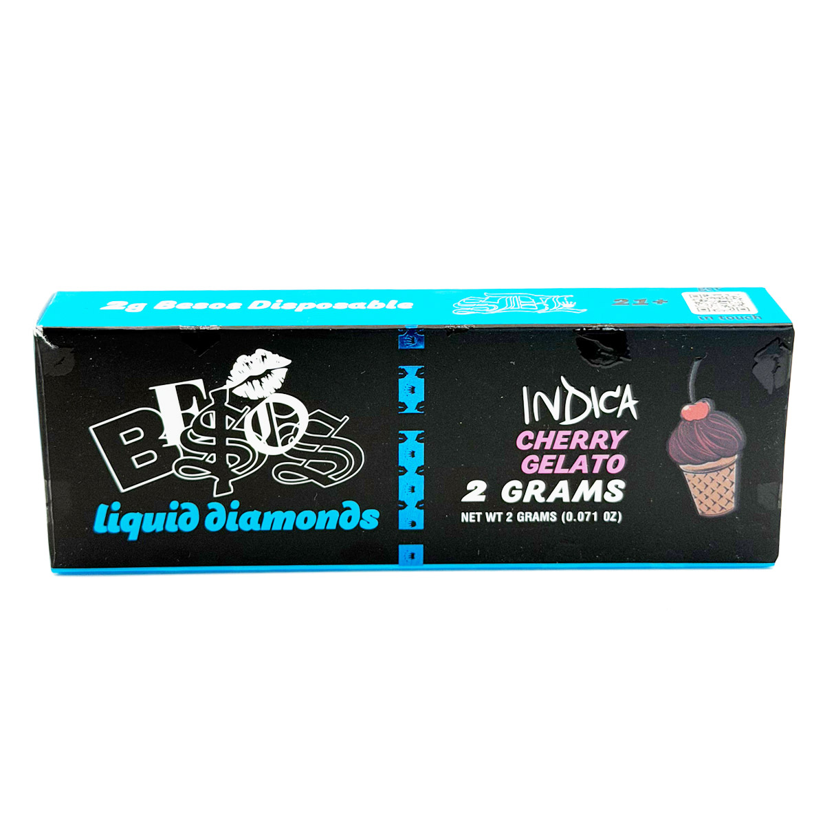 Besos Liquid Diamonds Cherry Gelato (Indica) 2 Grams (2g) Disposable Vape