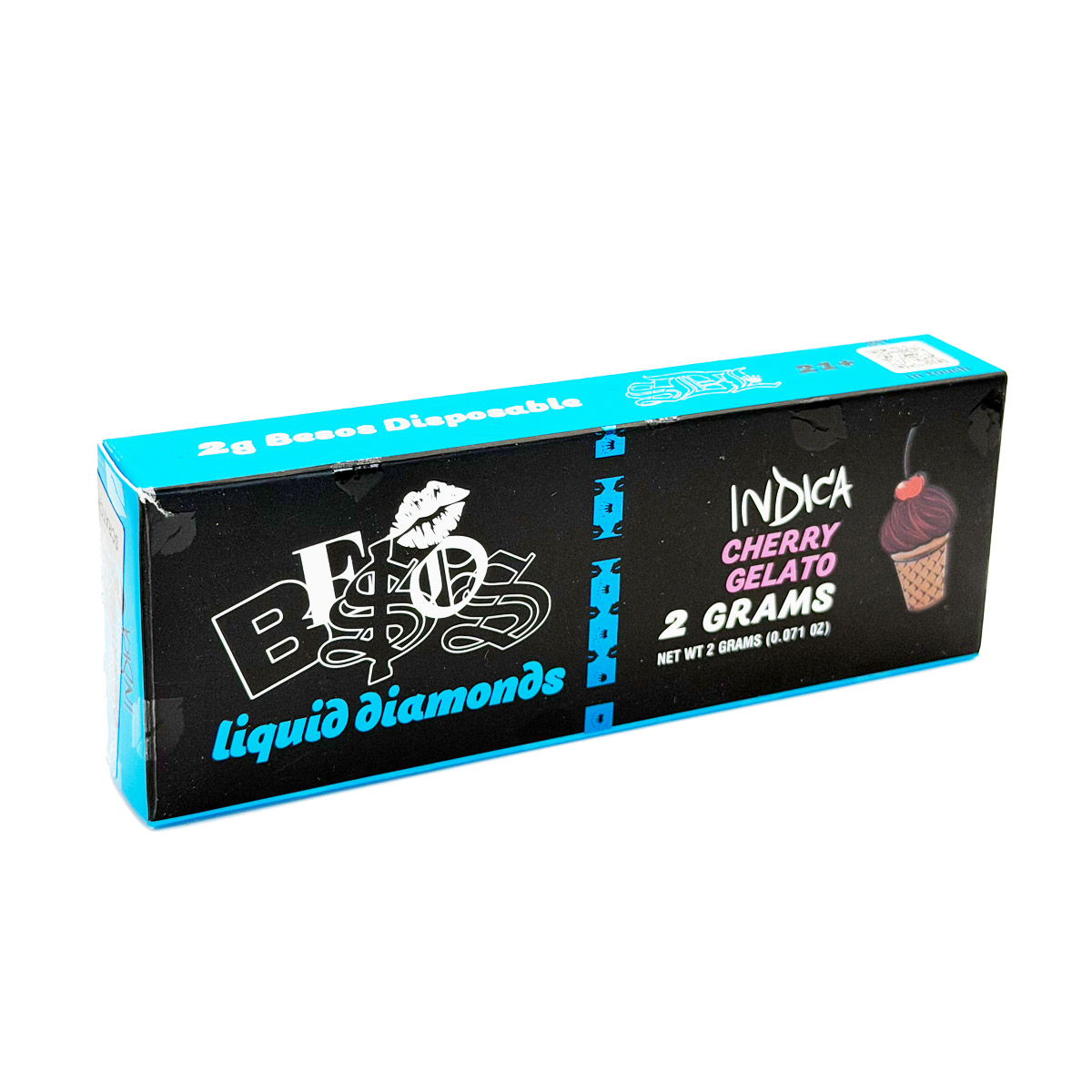 Besos Liquid Diamonds Cherry Gelato (Indica) 2 Grams (2g) Disposable Vape