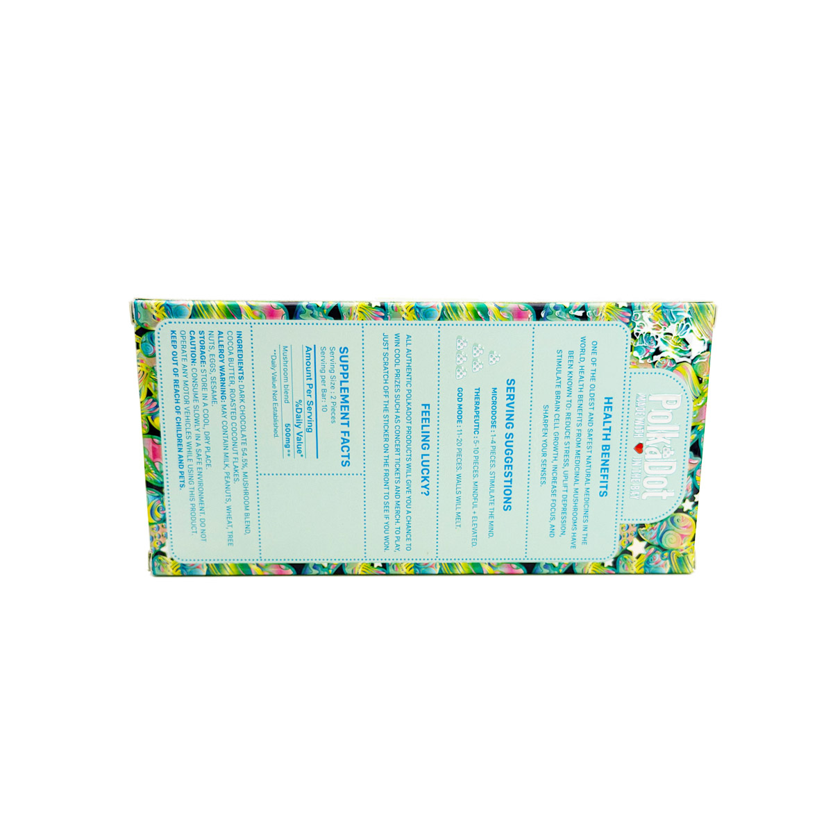 PolkaDot Organic Mushroom Infused Pina Colada 5000mg (5g) Chocolate Bar