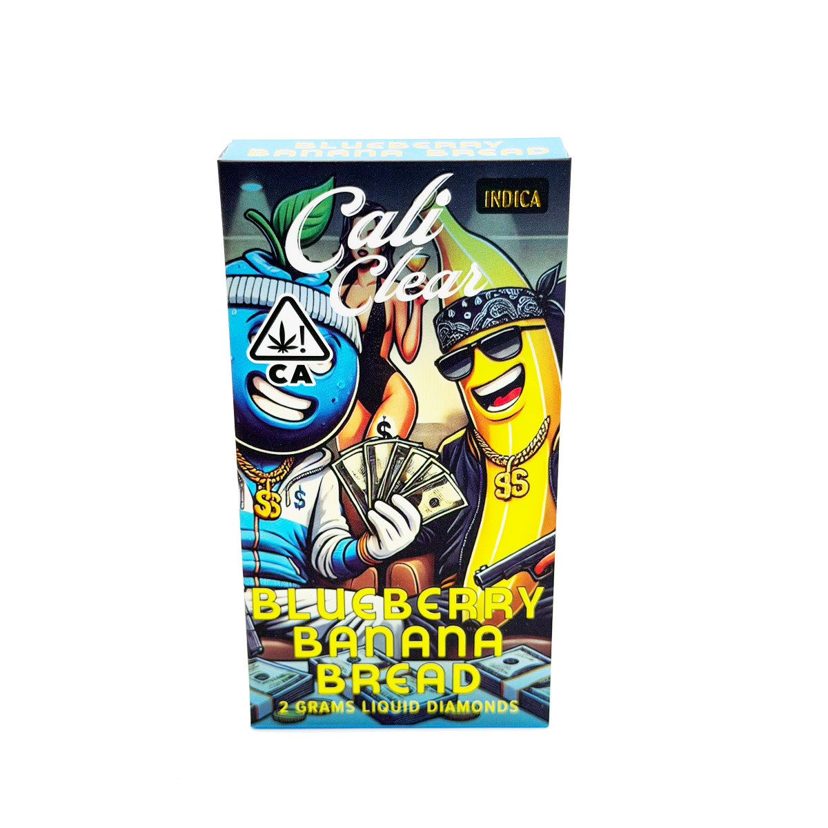 Cali Clear Liquid Diamonds Blueberry Banana Bread (Indica) 2 Grams (2g) Disposable Vape