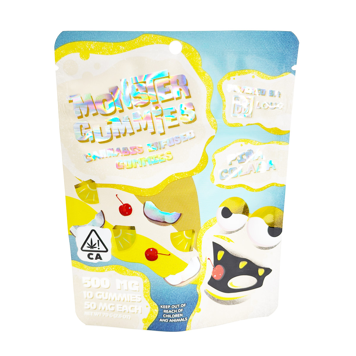 Loud Brandz Monster Cannabis Infused Pina Colada 500mg (10x50mg) Edible Gummies