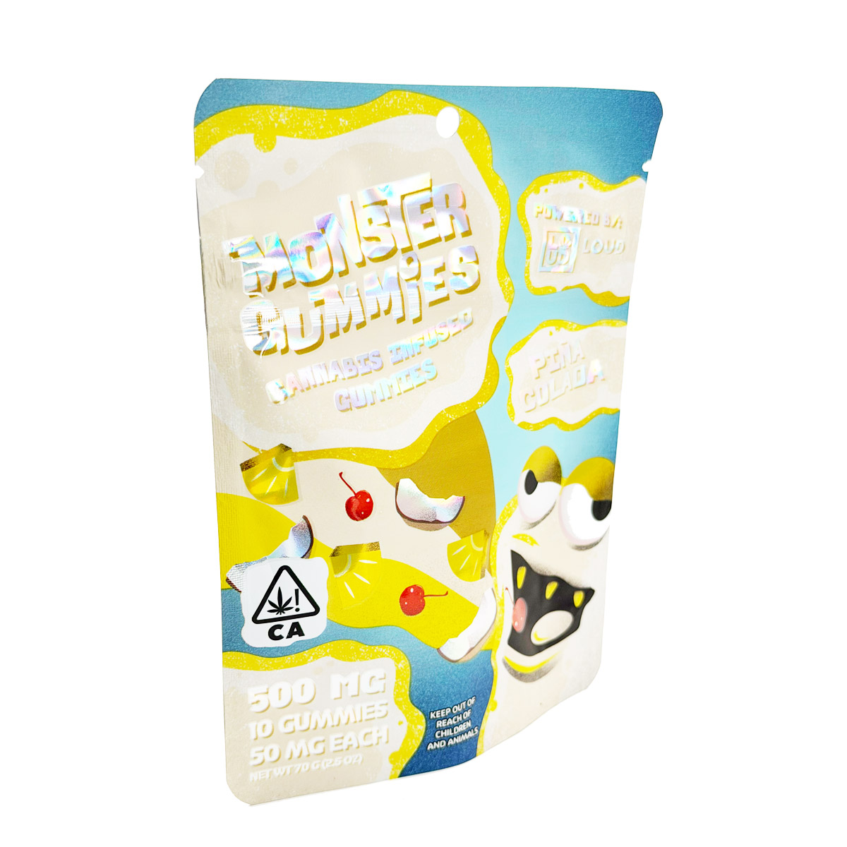 Loud Brandz Monster Cannabis Infused Pina Colada 500mg (10x50mg) Edible Gummies