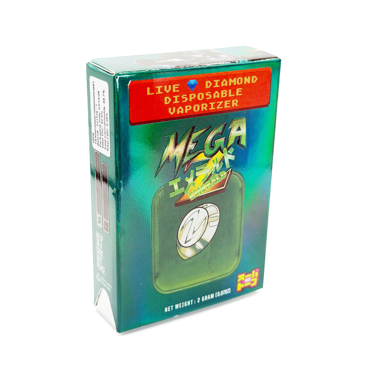 Super Dope Live Diamond Resin Mega Z Emerald 2 Grams (2g) Disposable Vape