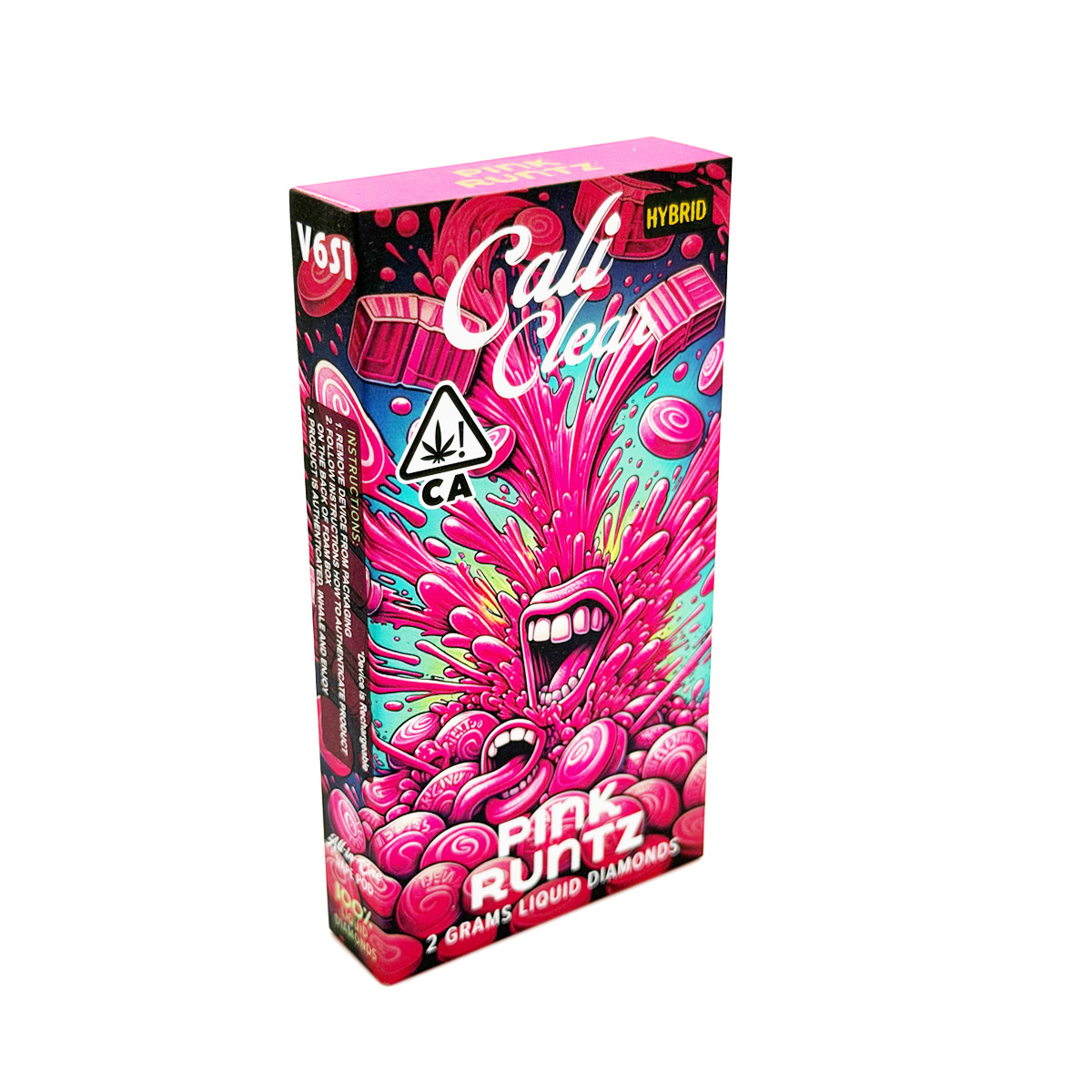 Cali Clear Liquid Diamonds Pink Runtz (Hybrid) 2 Grams (2g) Disposable Vape