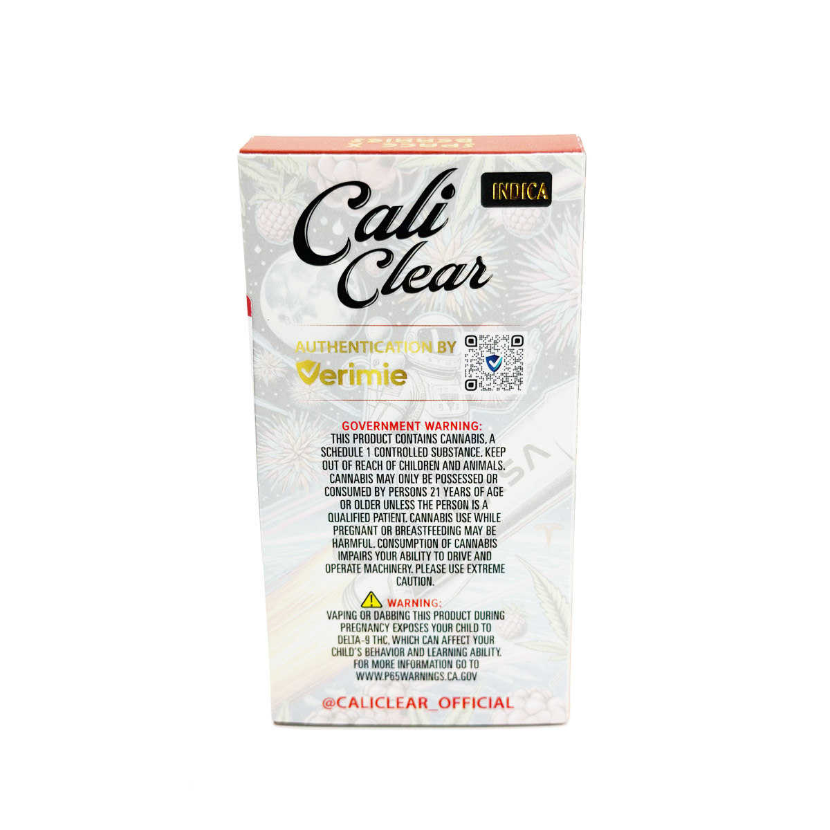 Cali Clear Liquid Diamonds SpaceX Berries (Indica) 2 Grams (2g) Disposable Vape
