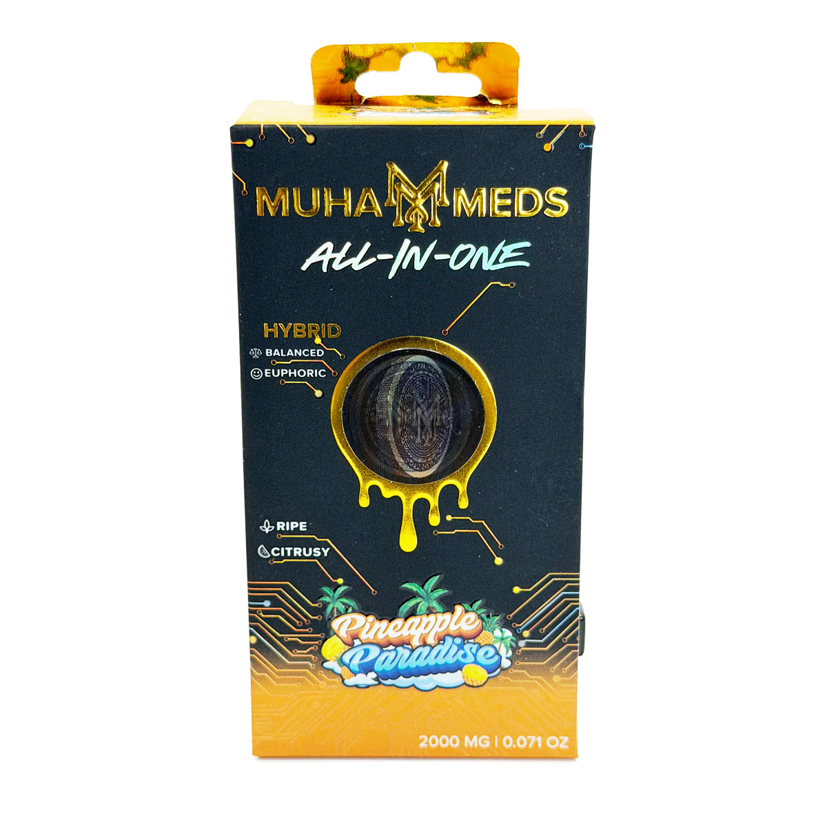 Muha Meds All-In-One Pineapple Paradise (Hybrid) 2 Grams (2g) Disposable Vape