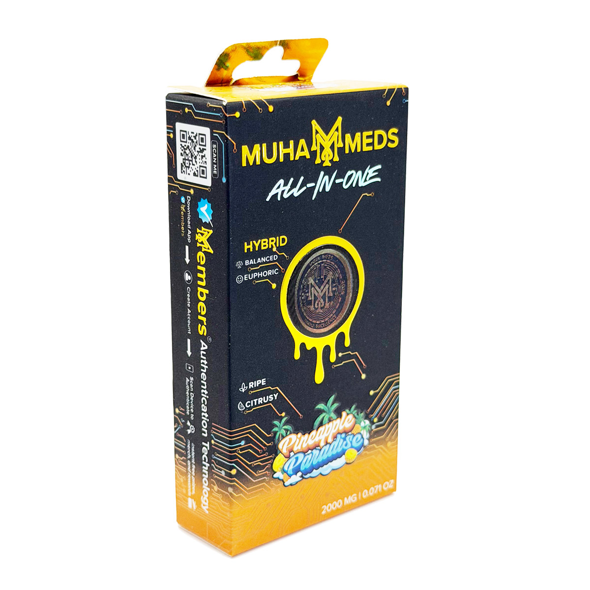 Muha Meds All-In-One Pineapple Paradise (Hybrid) 2 Grams (2g) Disposable Vape