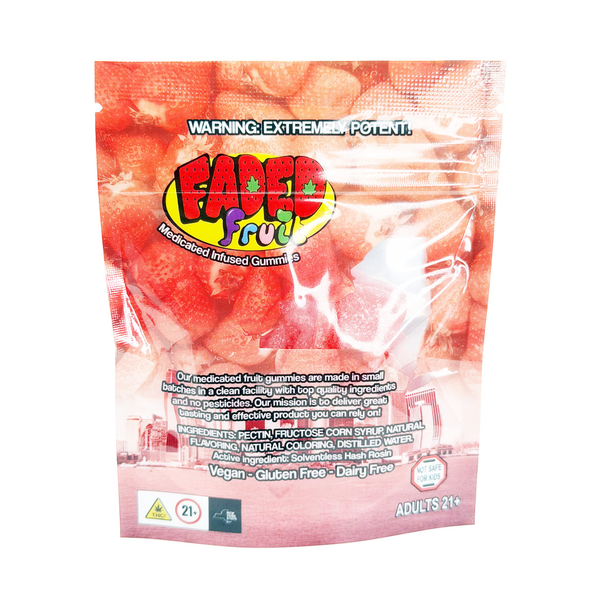 Faded Fruit Medicated Infused Strawberry Cough (Sativa) 1000mg Edible Gummies