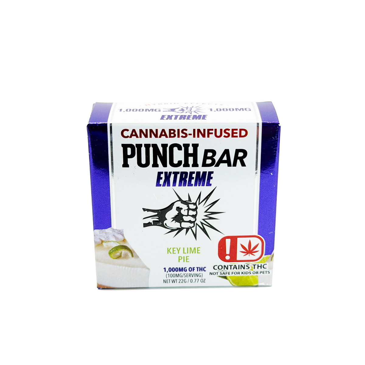 Punch Bar Extreme Cannabis Infused THC Key Lime Pie 1000mg Edible Chocolate Bar