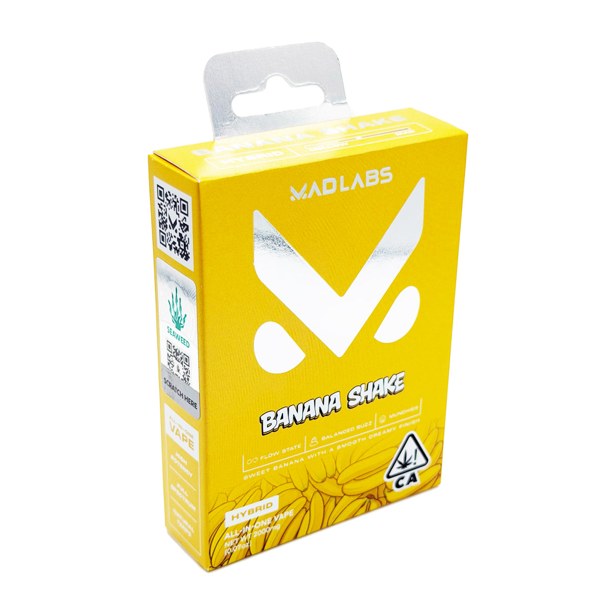 Mad Labs All In One Cannabis Banana Shake (Hybrid) 2 Grams (2g) Disposable Vape