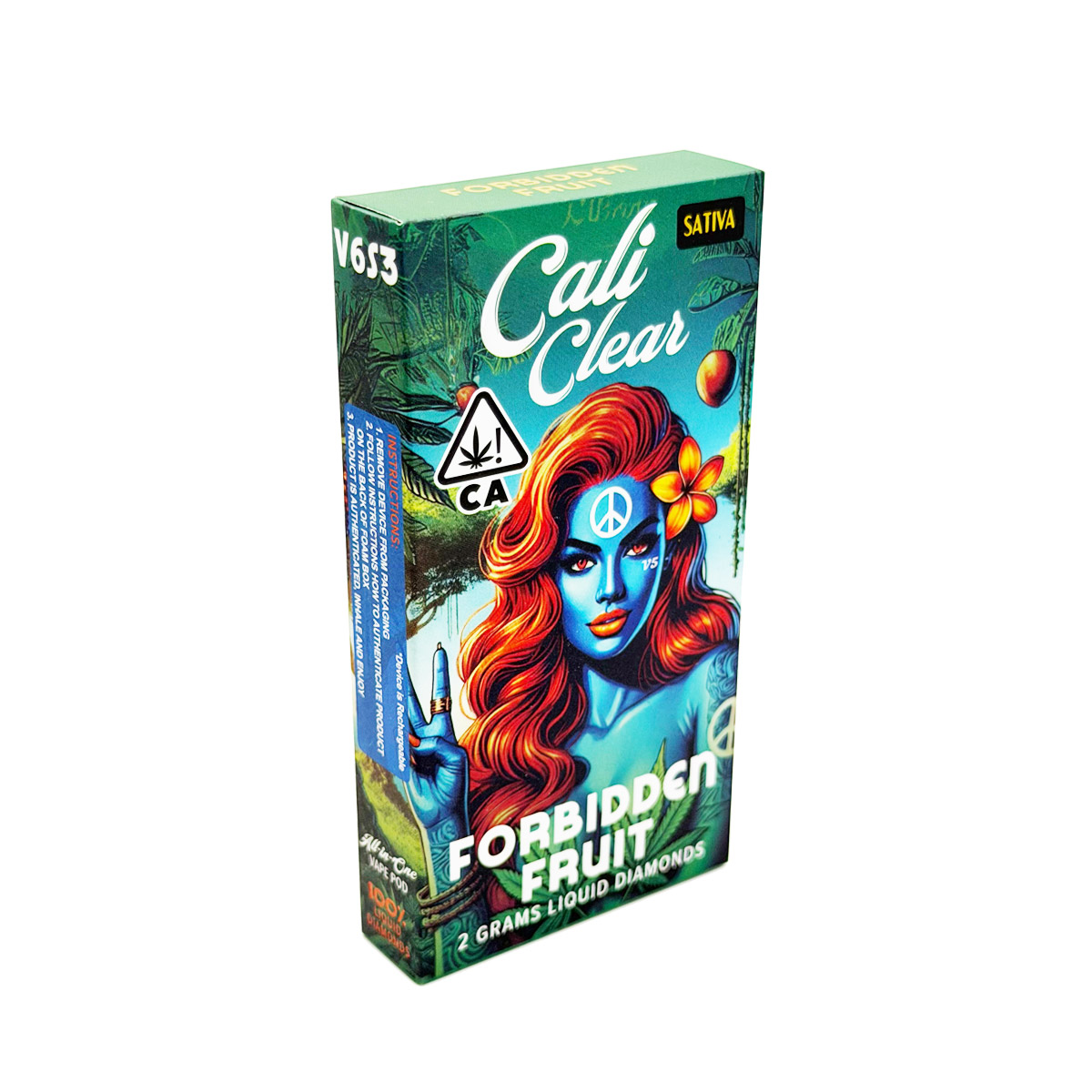 Cali Clear Liquid Diamonds Forbidden Fruit (Sativa) 2 Grams (2g) Disposable Vape