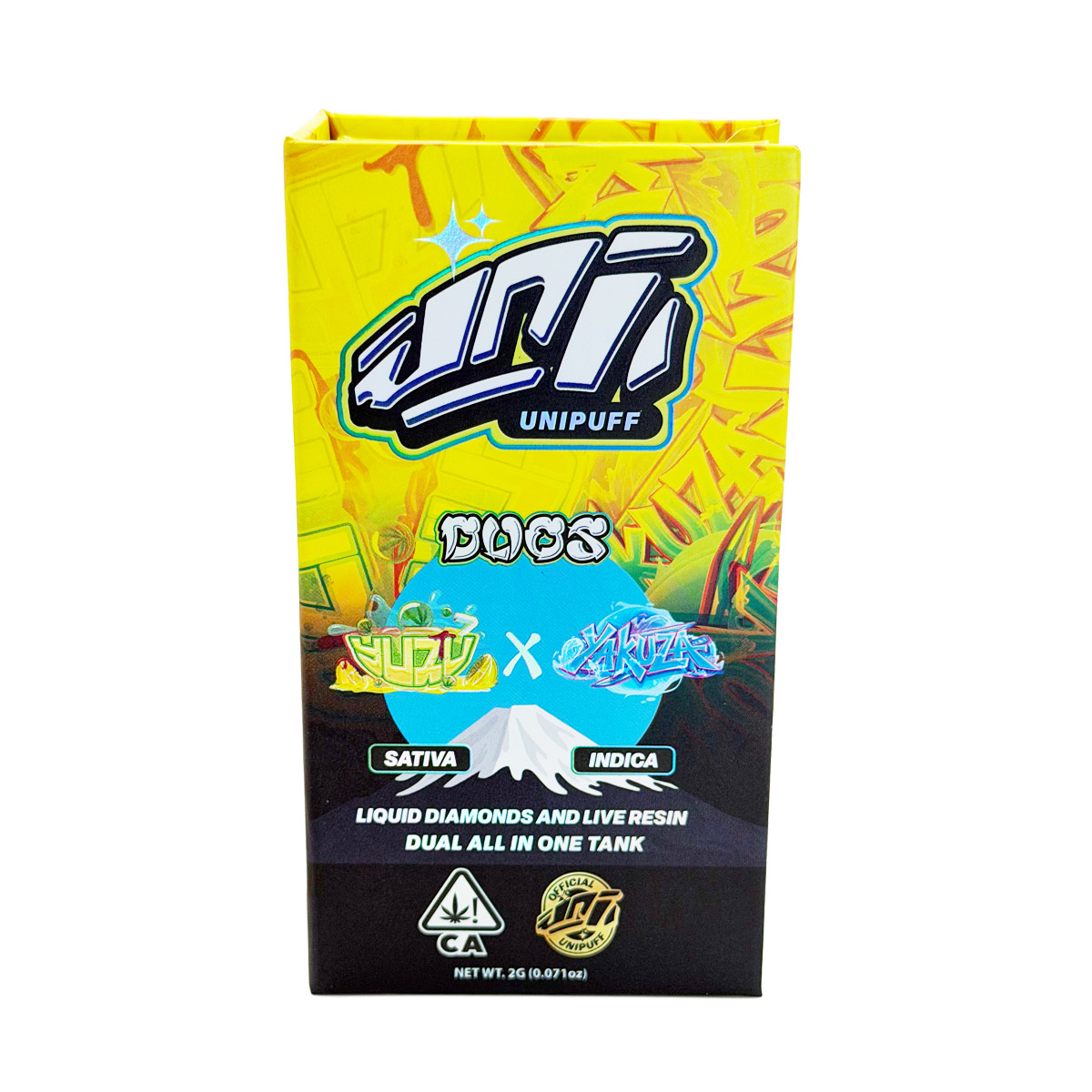 UniPuff Duos Yuzu (Sativa) / Yakuza (Indica) 2 Grams (2g) Disposable Vape