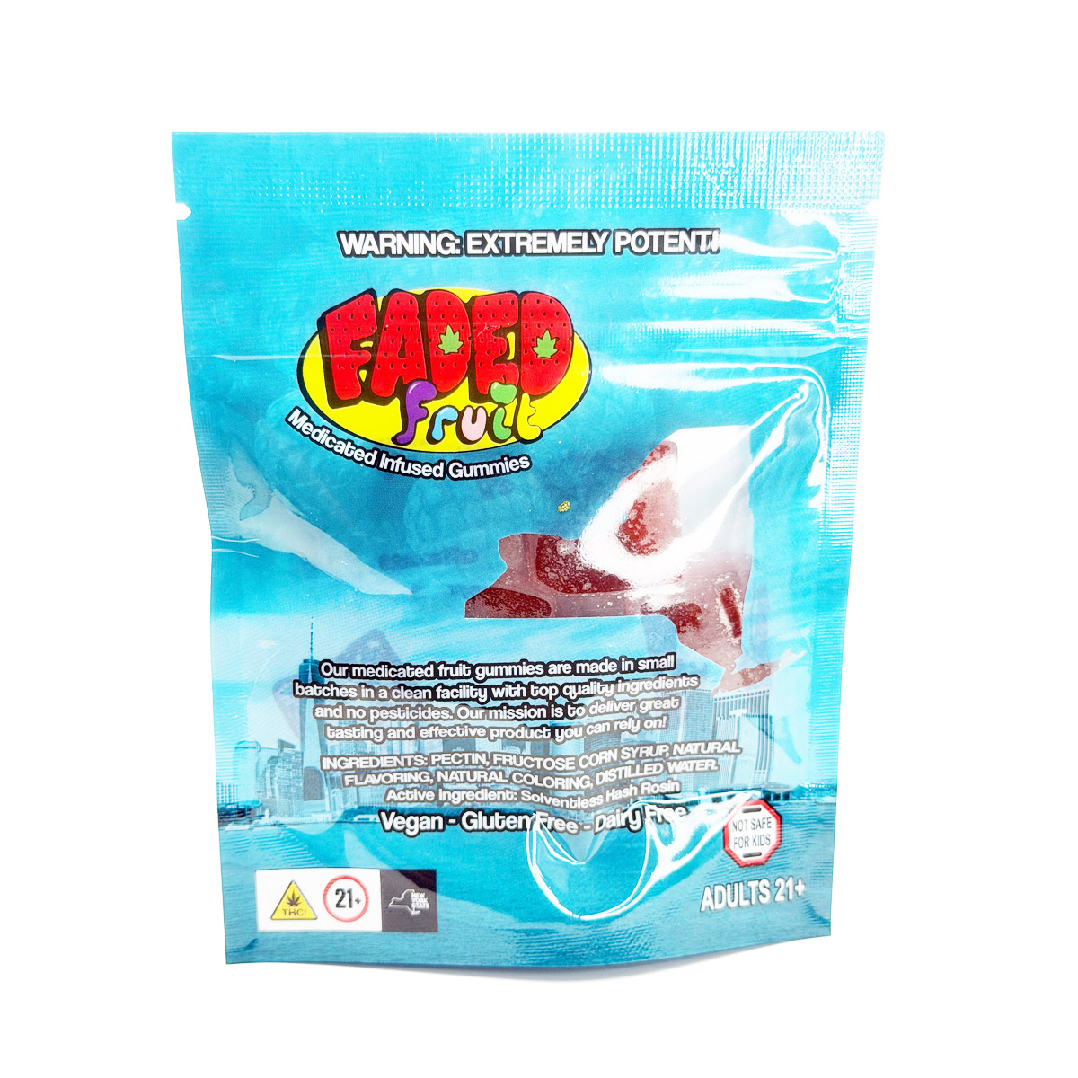 Faded Fruit Medicated Infused Raspberry Rush (Indica) 1000mg Edible Gummies