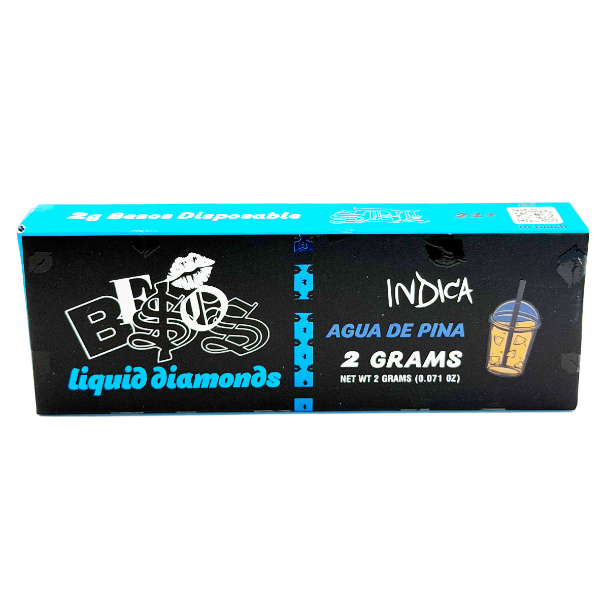 Besos Liquid Diamonds Agua de Pina (Indica) 2 Grams (2g) Disposable Vape
