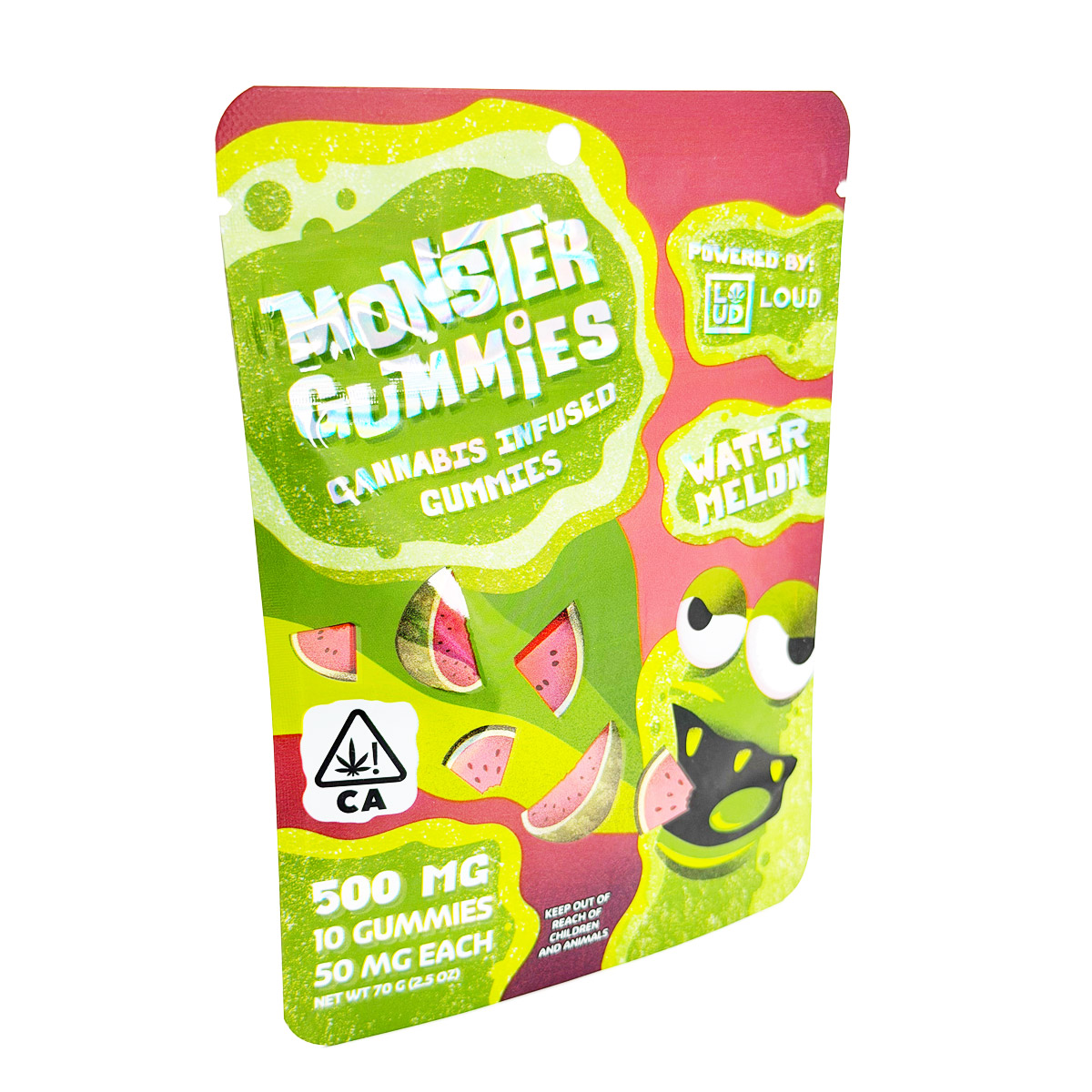 Loud Brandz Monster Cannabis Infused Watermelon 500mg (10x50mg) Edible Gummies