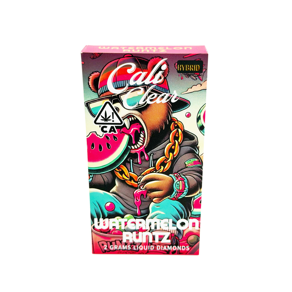Cali Clear Liquid Diamonds Watermelon Runtz (Hybrid) 2 Grams (2g) Disposable Vape